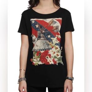 RL DENIM & SUPPLY Black Americana Screen Tee, Size M